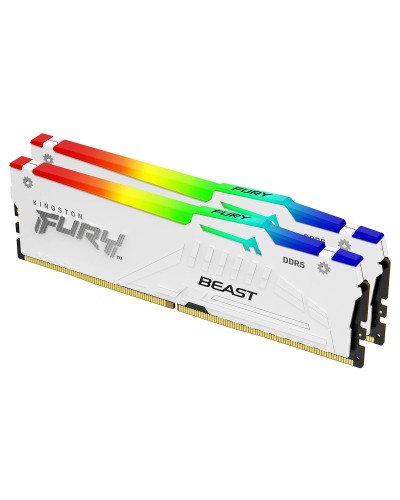 Kingston FURY Beast RGB 32 Go (2 x 16 Go) DDR5 6000 MHz CL30 - Blanc