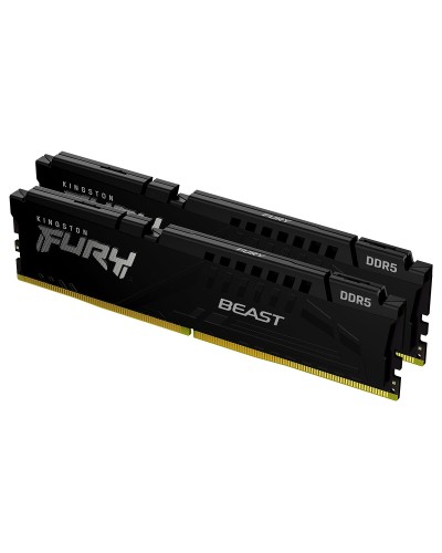Kit Barrettes mémoire 64Go (2x32Go) DIMM DDR5 Kingston Fury Beast 6000MHz (Noir)