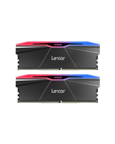Kit Barrettes mémoire 32Go (2x16Go) DIMM DDR5 Lexar Ares 2nd Gen RGB 6000MHz CL30 (Noir)